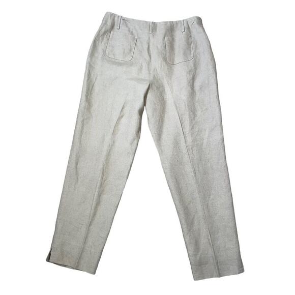 Talbots pants Irish Linen tan straight leg breathable SZ 12 POCKETS zip up - Picture 3 of 12
